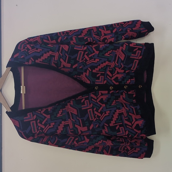 Sweaters - Geometric Patterned Cardigan